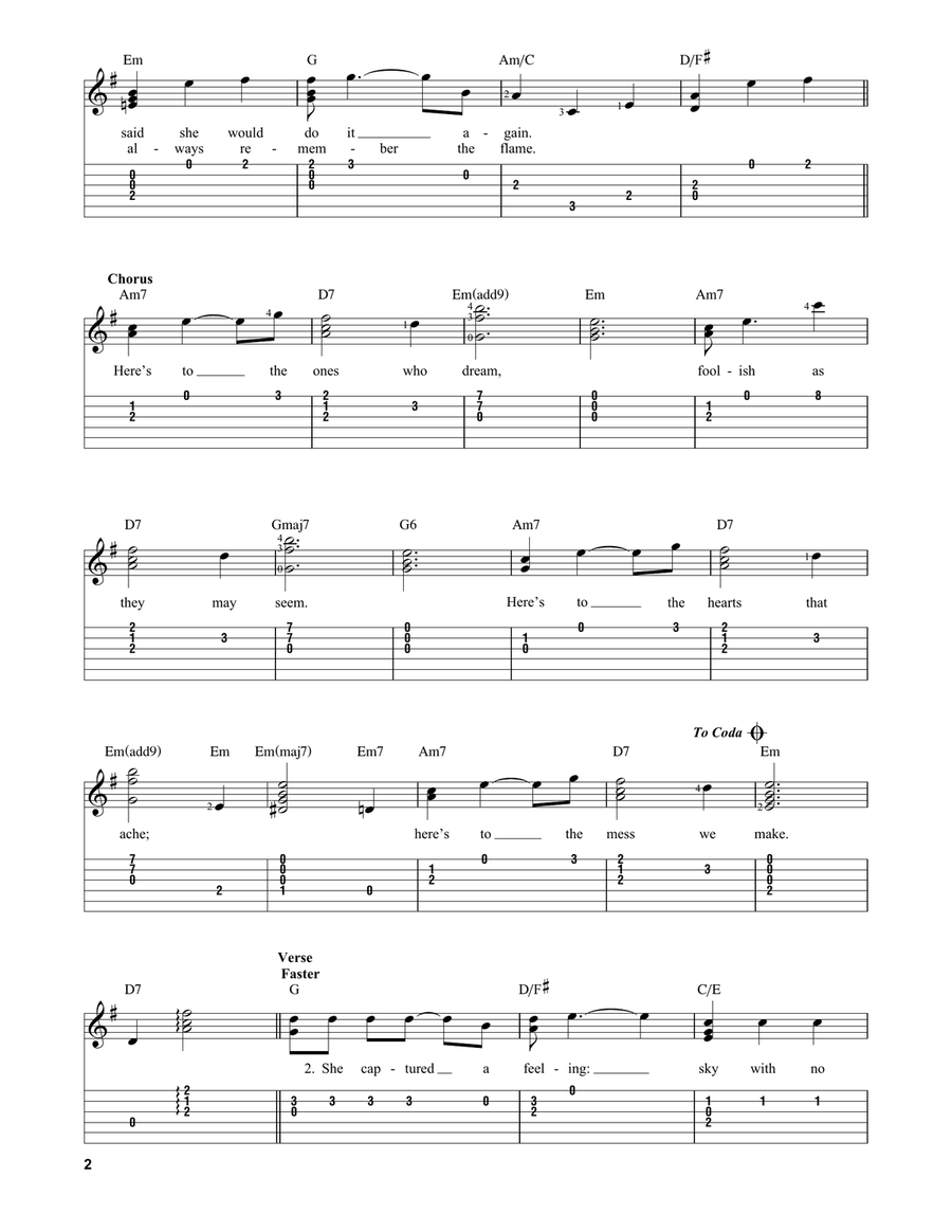 Audition (The Fools Who Dream) (from La La Land) Acoustic Guitar scores gallery preview page 2