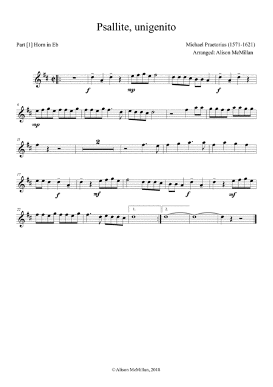 Psallite, unigenito Brass Ensemble scores gallery preview page 6