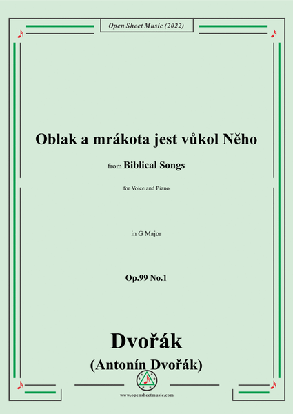 Dvořák-Oblak a mrákota jest vůkol Něho,in G Major,Op.99 No.1,from Biblical Songs,for Voice and Piano