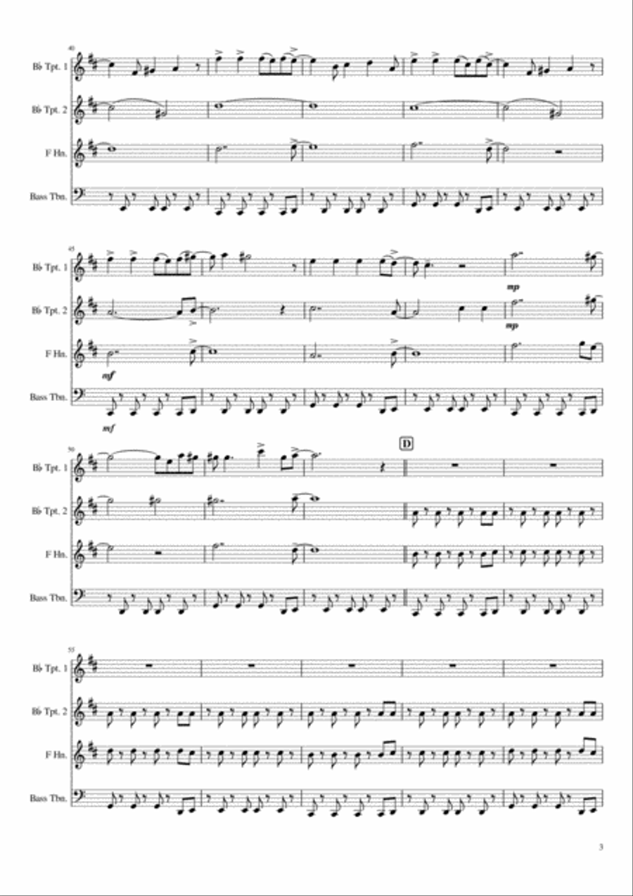 Viva La Vida Viva La Vida Brass Ensemble scores gallery preview page 3