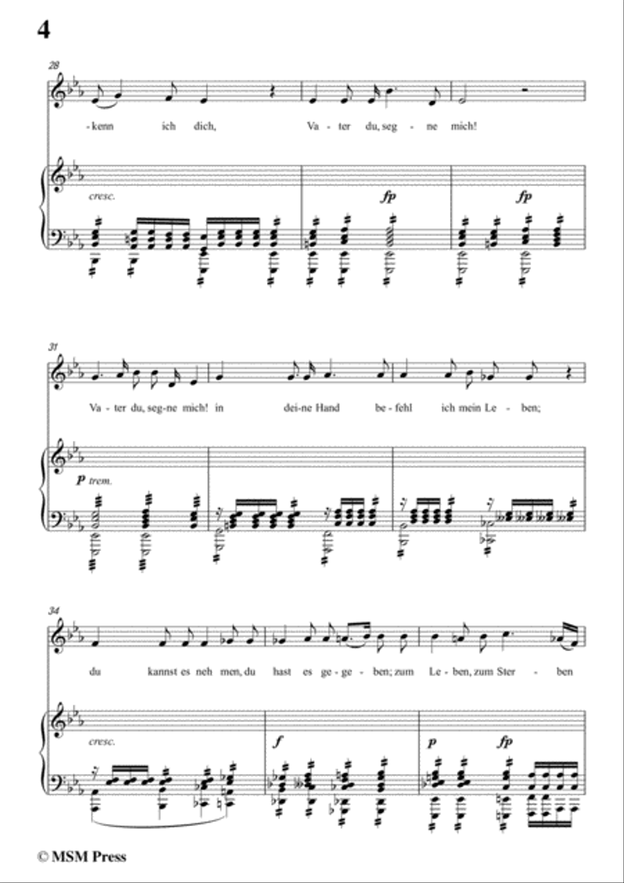 Schubert-Gebet während der Schlacht,in E flat Major,for Voice&Piano Voice scores gallery preview page 6