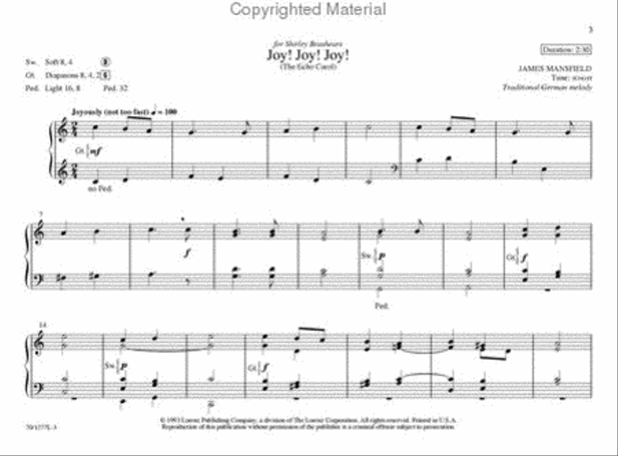 Joy, Joy, Joy Organ Solo scores gallery preview page 2