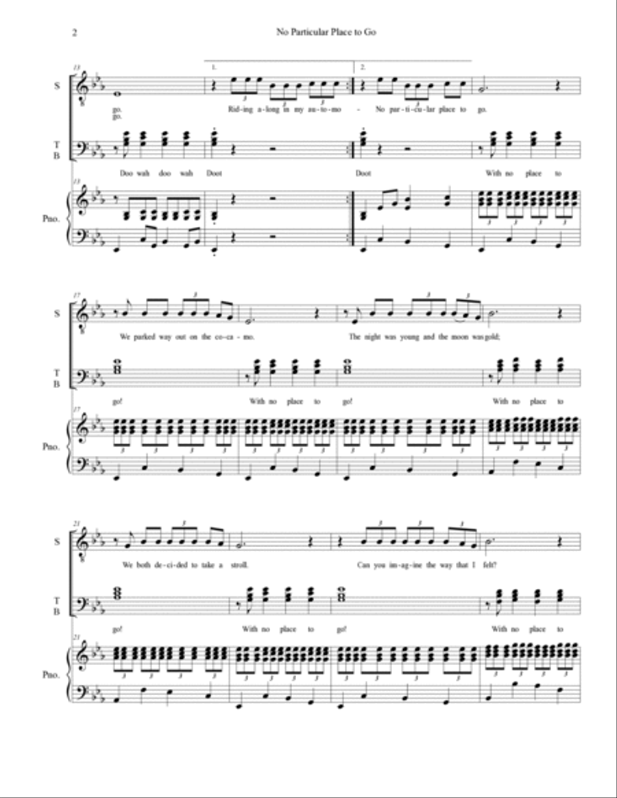 No Particular Place To Go TTBB scores gallery preview page 2