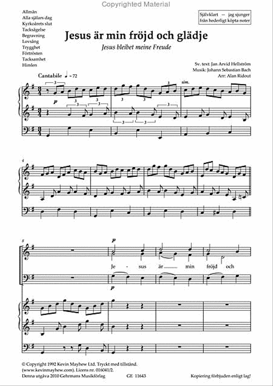 Jesus ar min frojd och gladje 3-Part scores gallery preview page 2