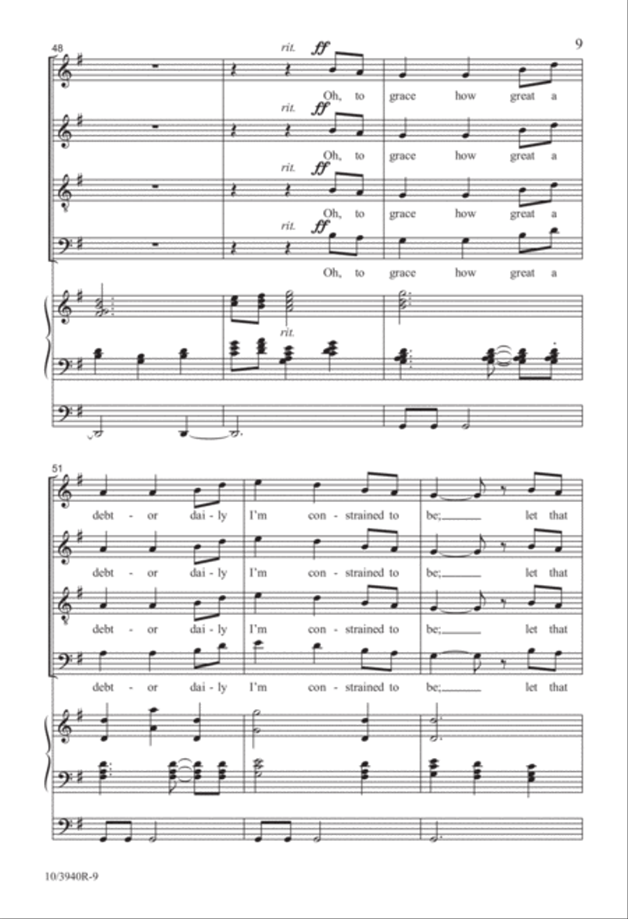 Come, Thou Fount of Every Blessing 4-Part scores gallery preview page 9