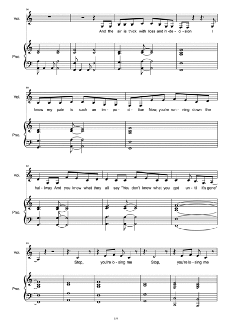 You're Losing Me Voice scores gallery preview page 5
