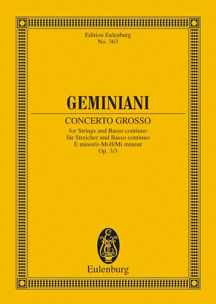 Concerto grosso E minor op. 3/3