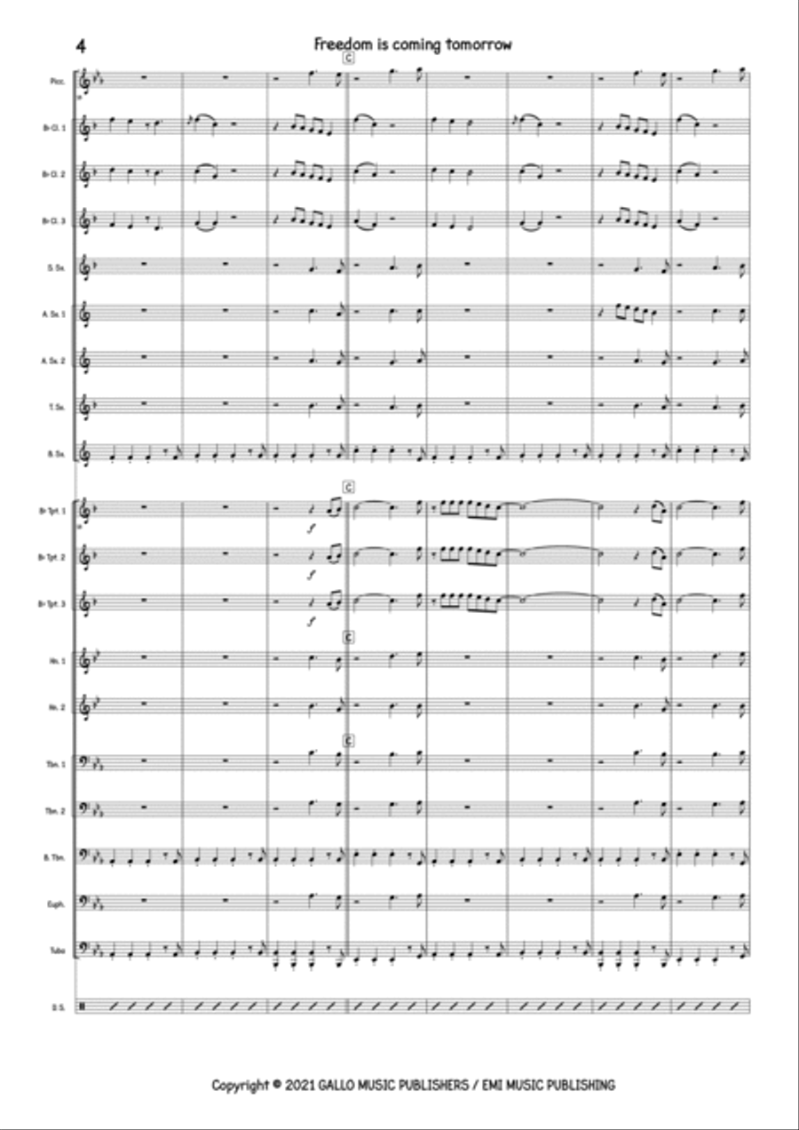 Freedom Is Coming Tomorrow Marching Band scores gallery preview page 4