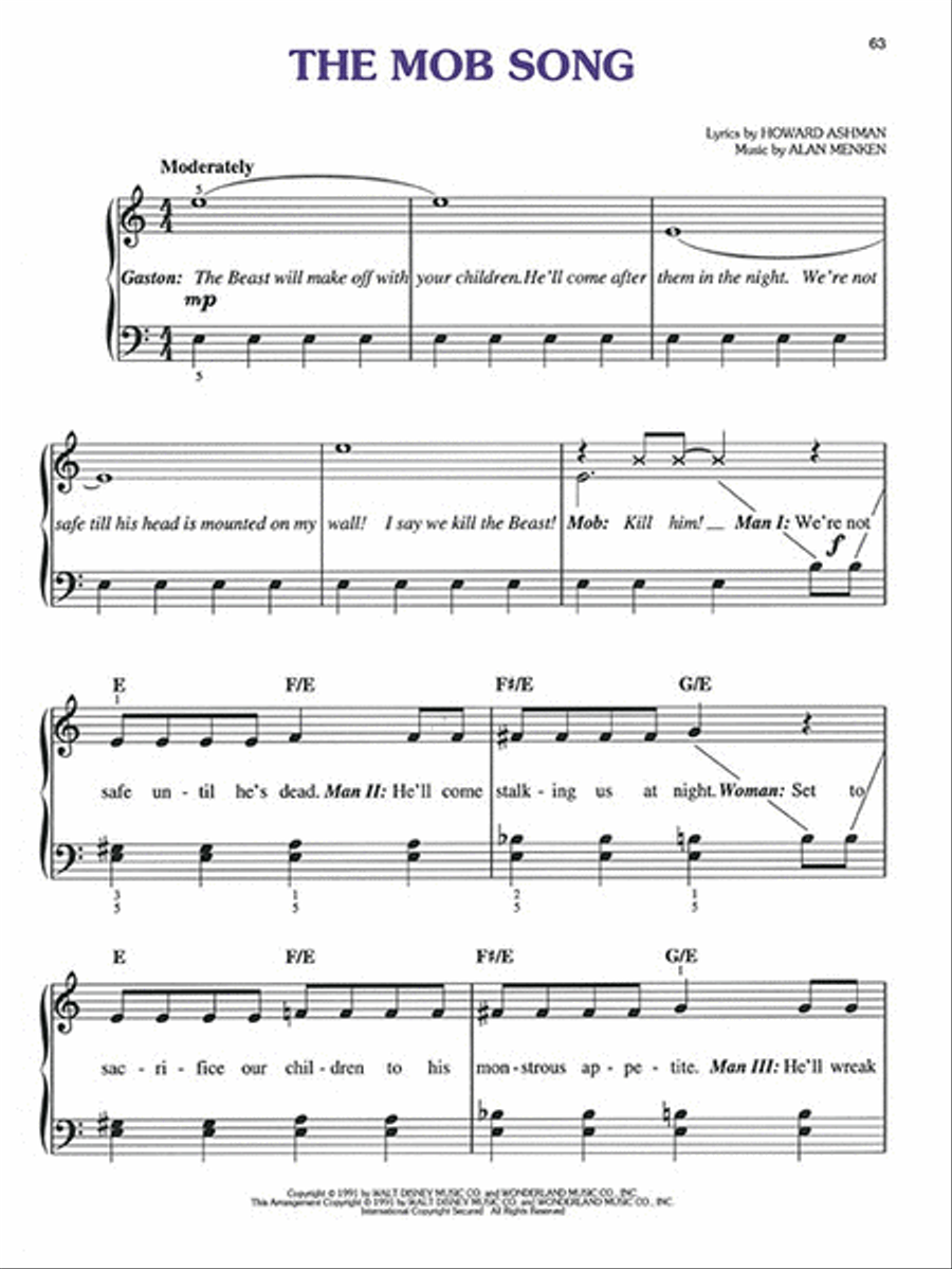 Beauty and the Beast Beauty and the Beast Easy Piano scores gallery preview page 5