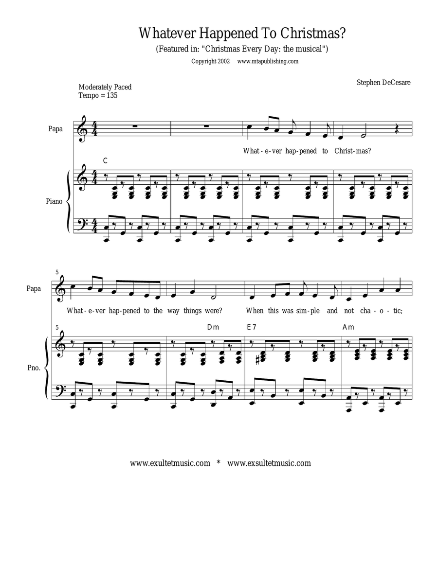 Whatever Happened To Christmas? Piano scores gallery preview page 1
