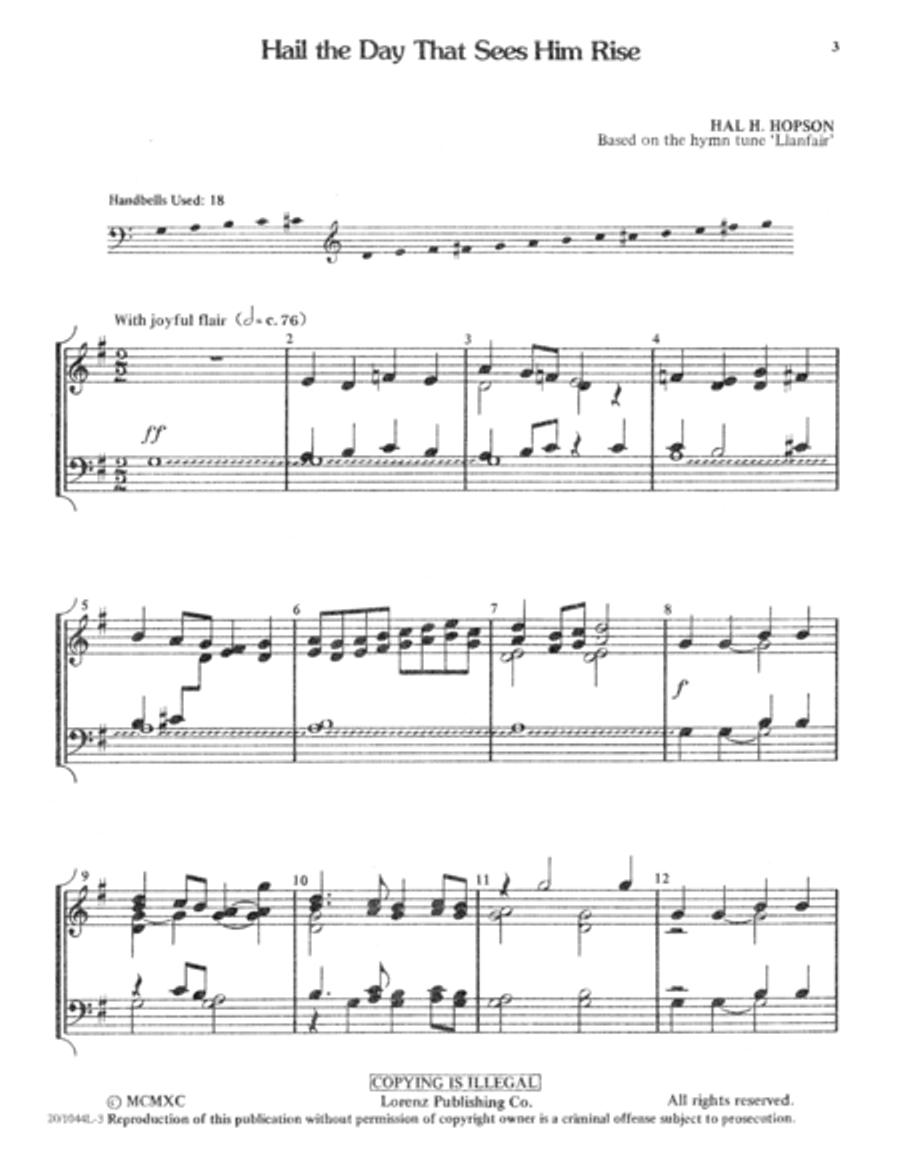 Hail the Day that Sees Him Rise 2-Octaves scores gallery preview page 3