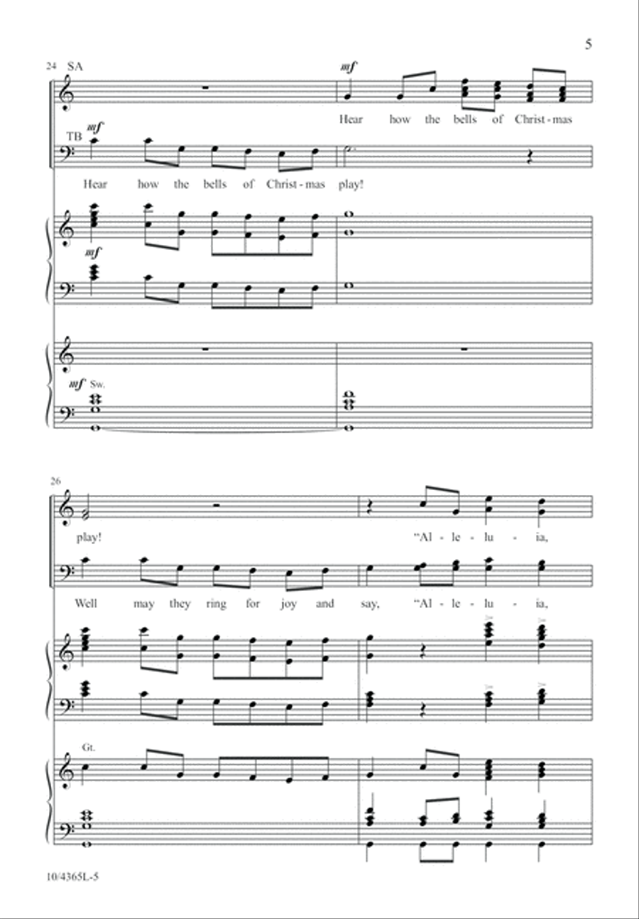 Hear How the Bells of Christmas Play 4-Part scores gallery preview page 5
