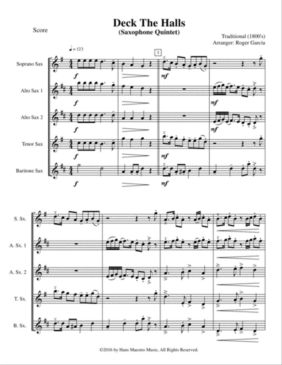 Deck The Halls Deck The Halls Woodwind Quintet scores gallery preview page 2