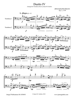 Quantz: Duetto Op. 2 No. 4 for Trombone Duo