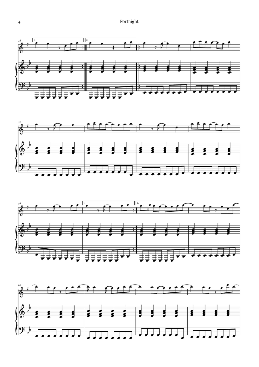 Fortnight Baritone Saxophone scores gallery preview page 4