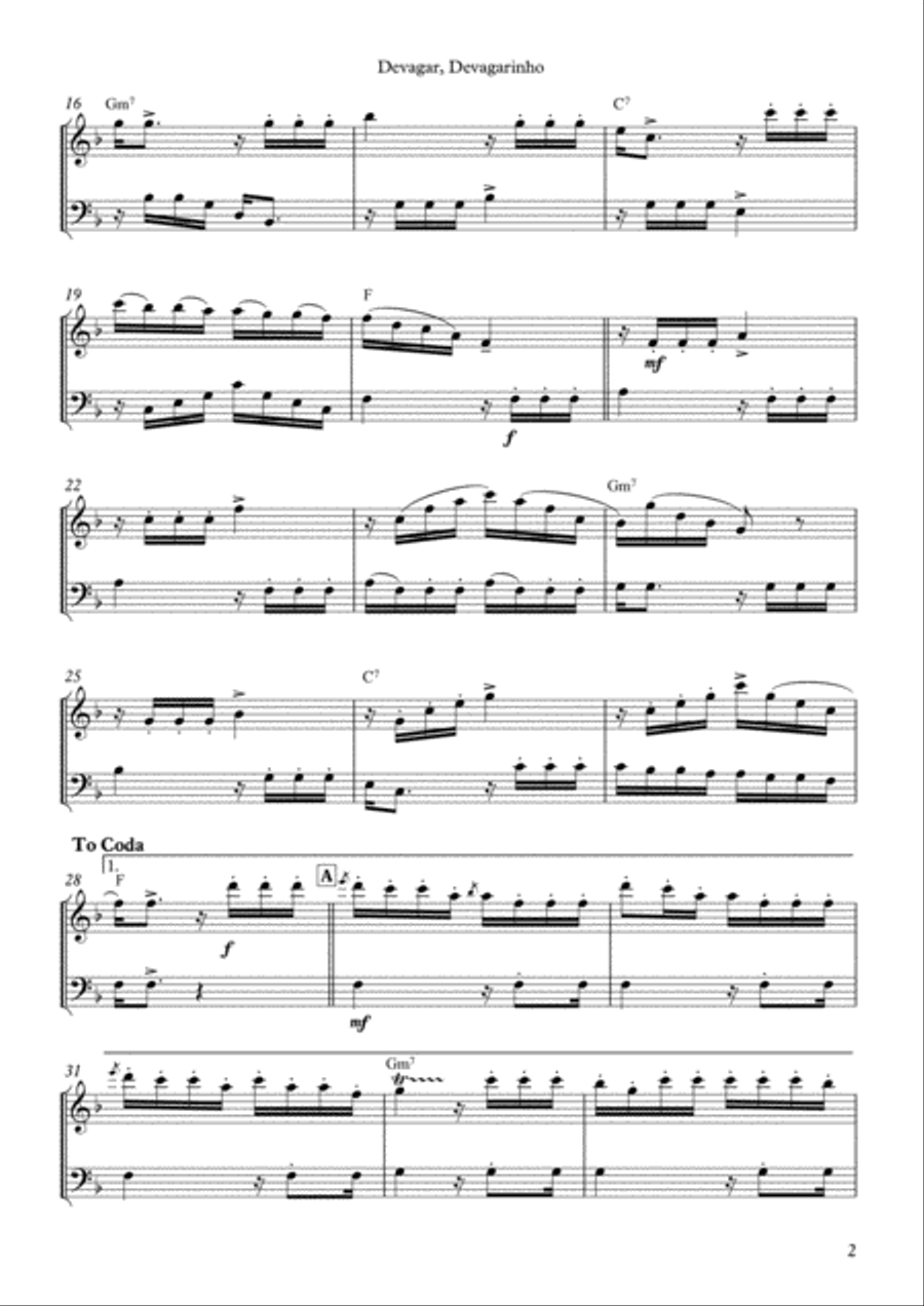 Devagar, Devagarinho Woodwind Ensemble scores gallery preview page 3