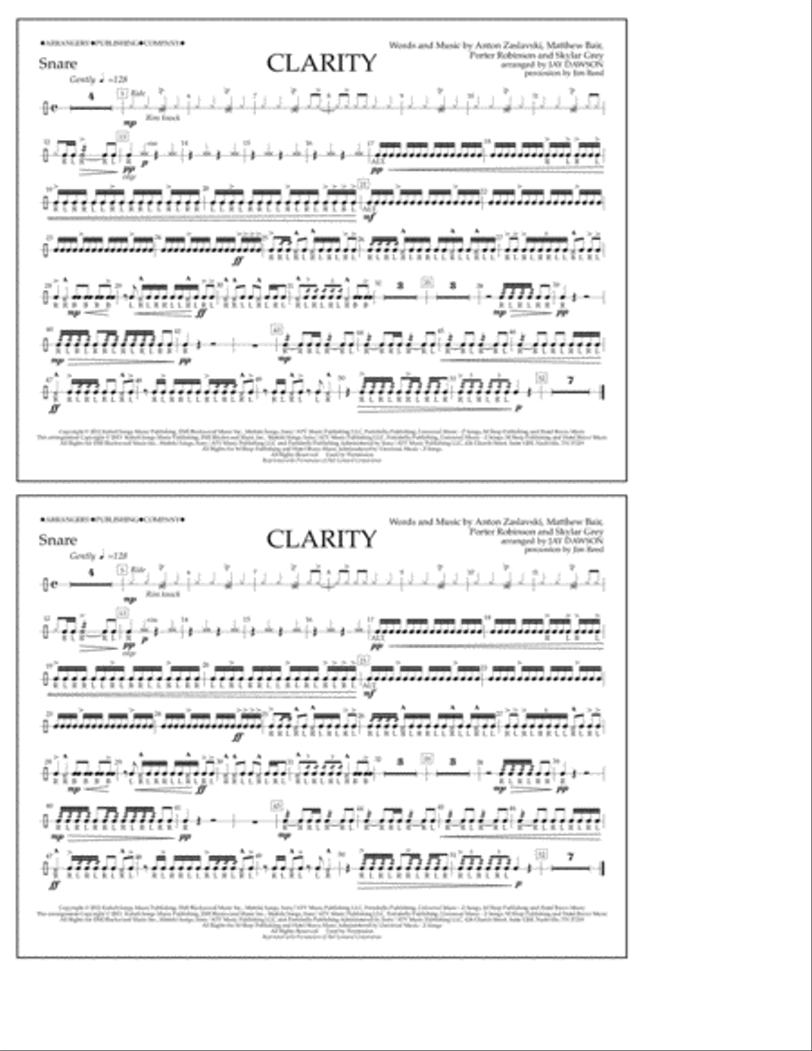 Clarity - Snare Marching Band scores gallery preview page 1