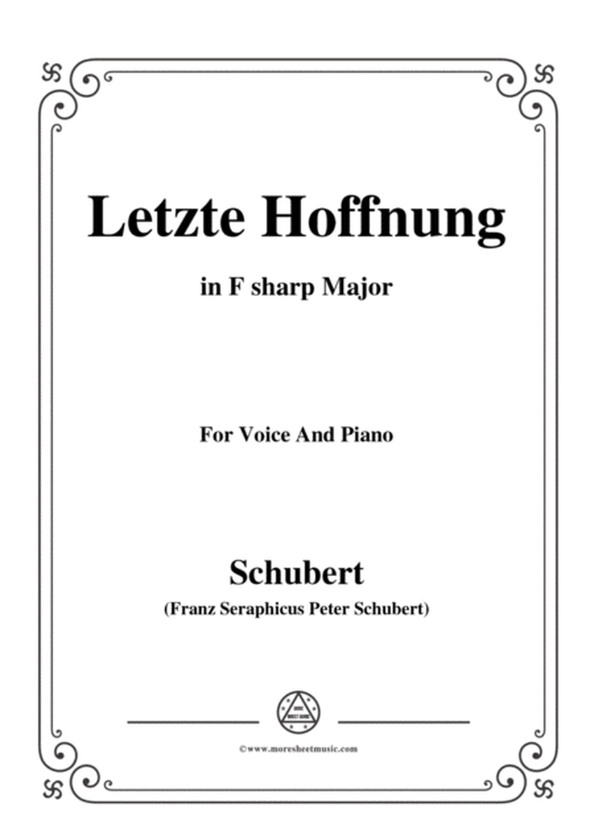 Schubert-Letzte Hoffnung,from 'Winterreise',Op.89(D.911) No.16,in F sharp Major,for Voice&Piano image number null