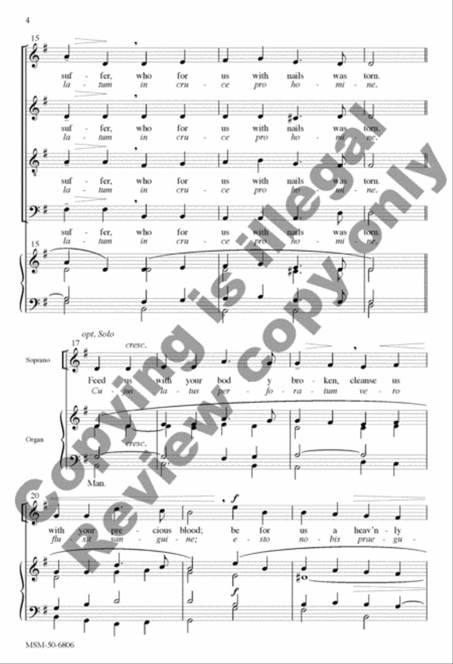 Hail, True Body/Ave verum corpus 4-Part scores gallery preview page 4