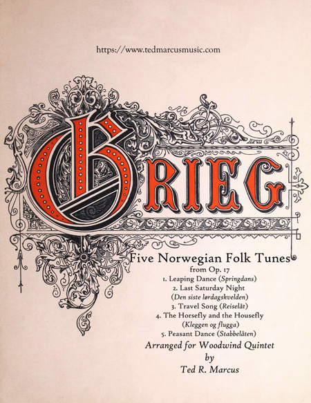 Five Norwegian Folk Tunes from Op. 17 for Woodwind Quintet image number null