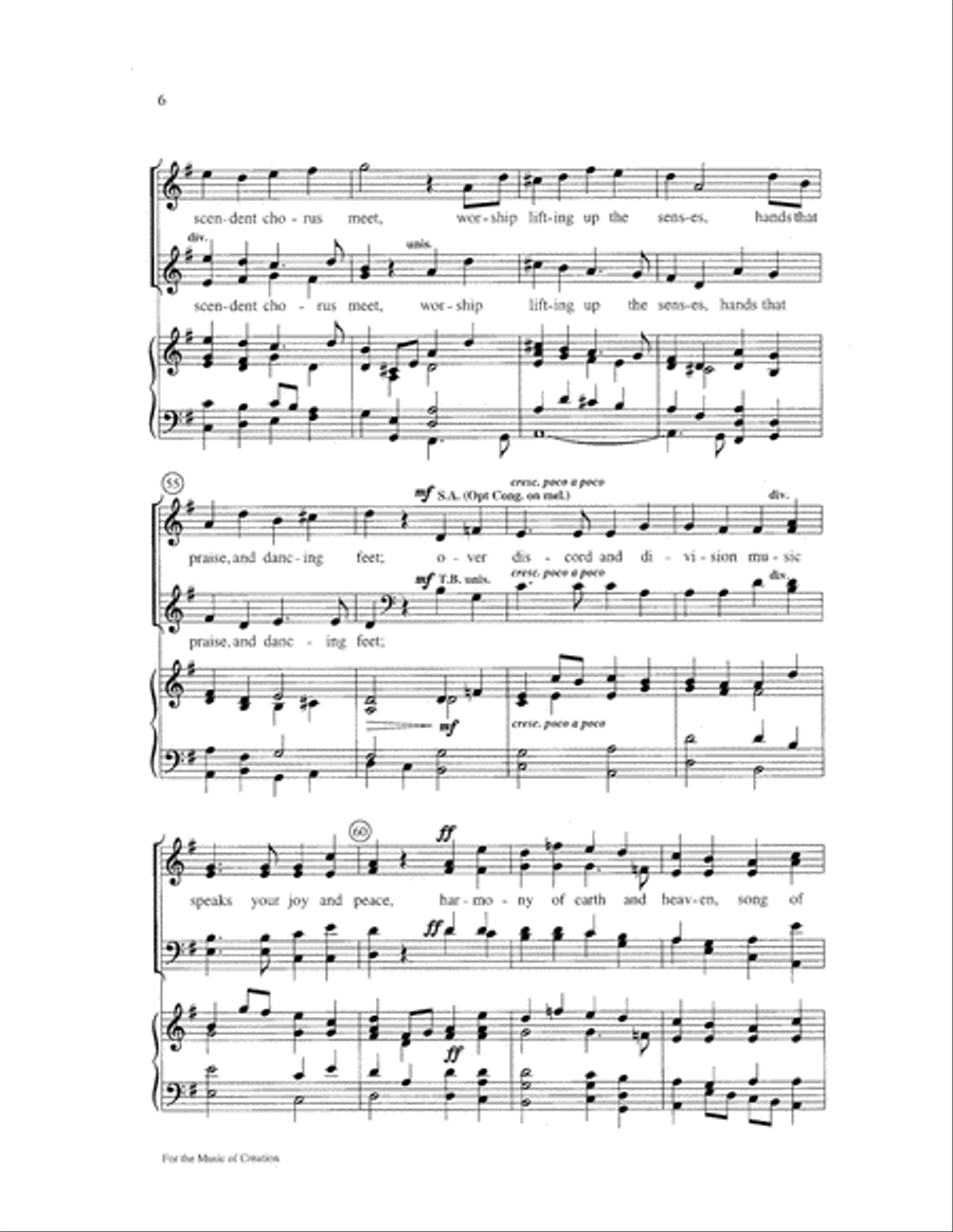 For the Music of Creation Choir scores gallery preview page 6