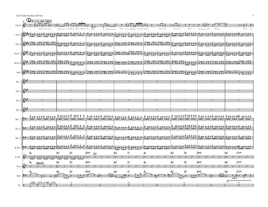 Can't Take My Eyes Off Of You Jazz Ensemble scores gallery preview page 5