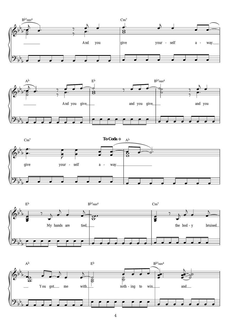 With Or Without You Voice scores gallery preview page 4