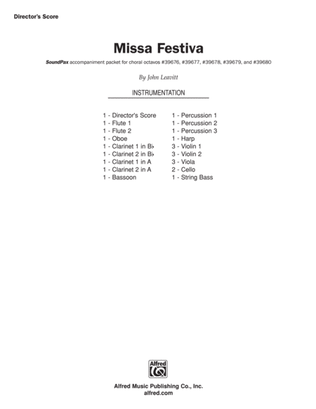 Book cover for Missa Festiva: Score
