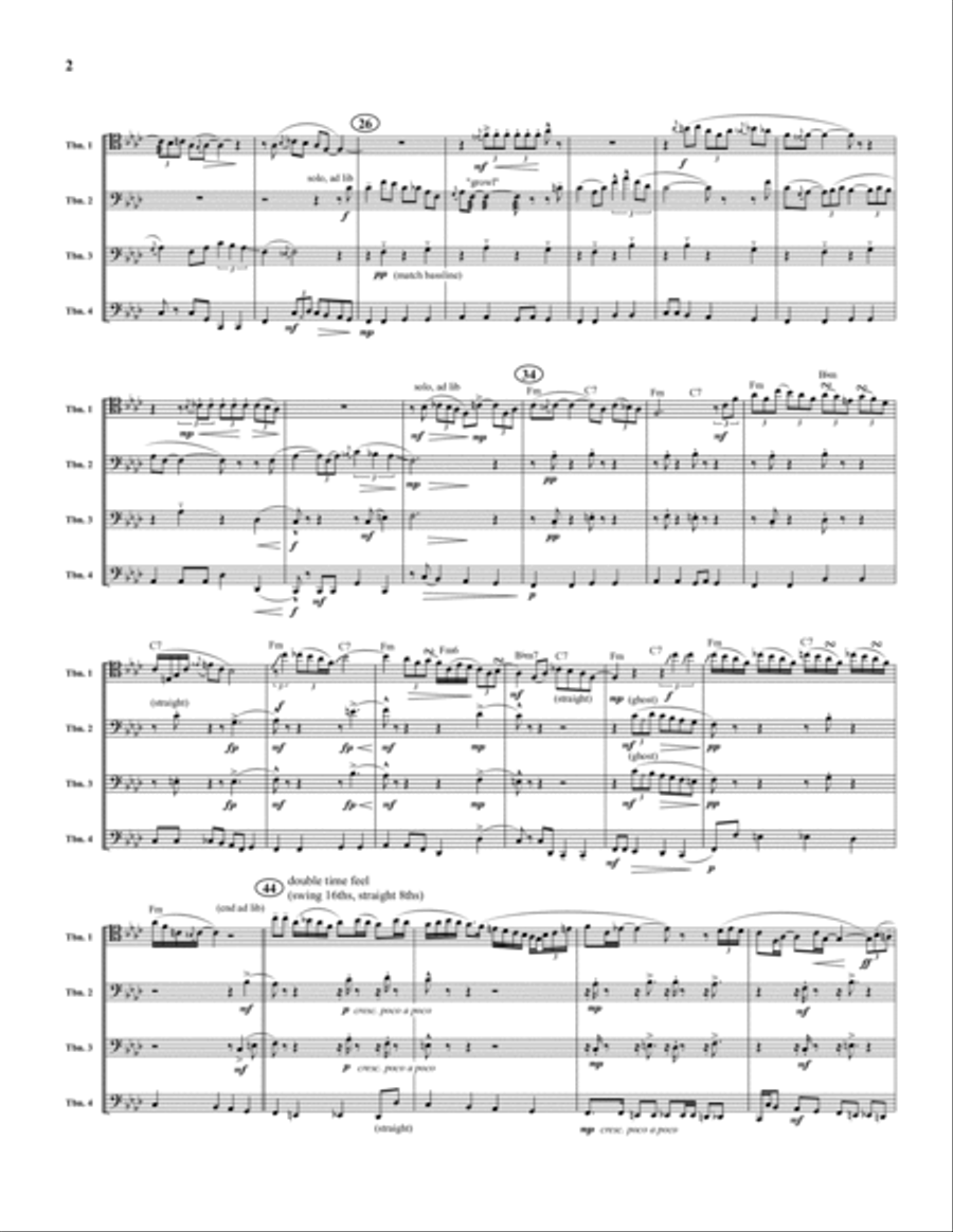 St. James Infirmary St. James Infirmary Trombone Quartet scores gallery preview page 2