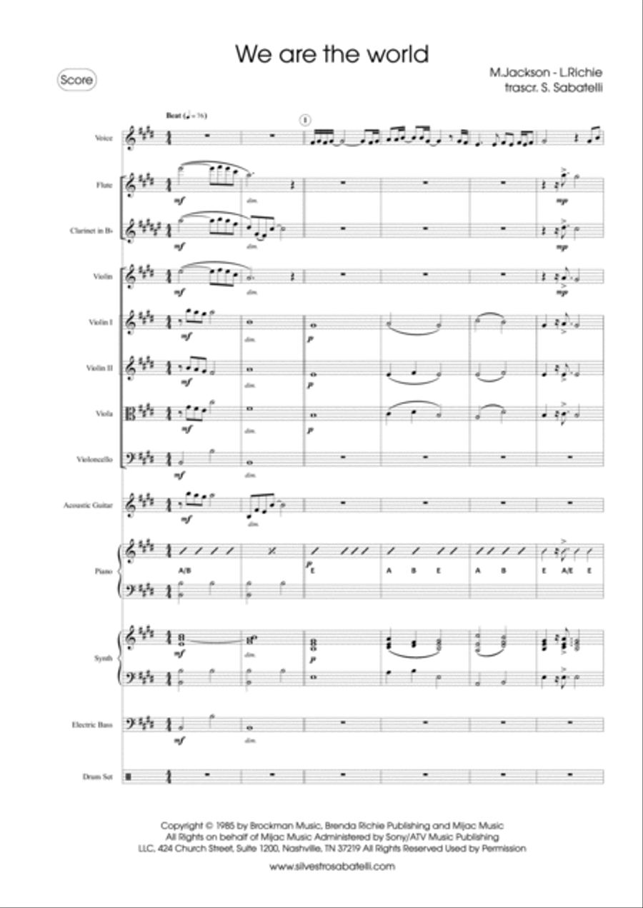 We Are The World We Are The World Chamber Orchestra scores gallery preview page 2