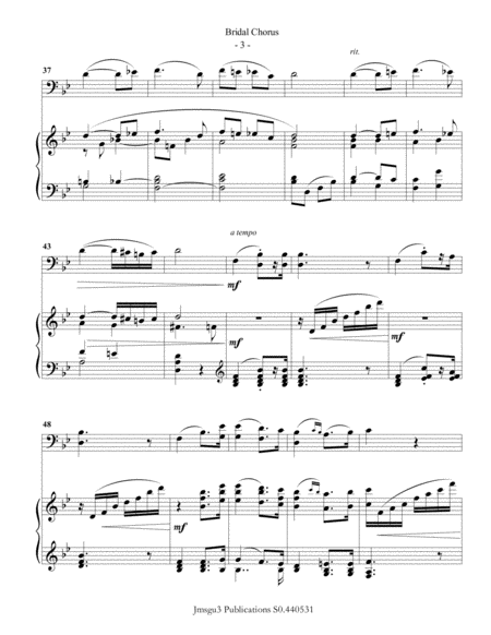 Wagner: Bridal Chorus for Cello & Piano image number null