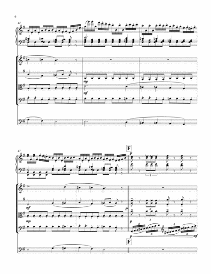 Nutcracker Ballet - March for Strings and Piano - Score only Piano Quintet scores gallery preview page 6