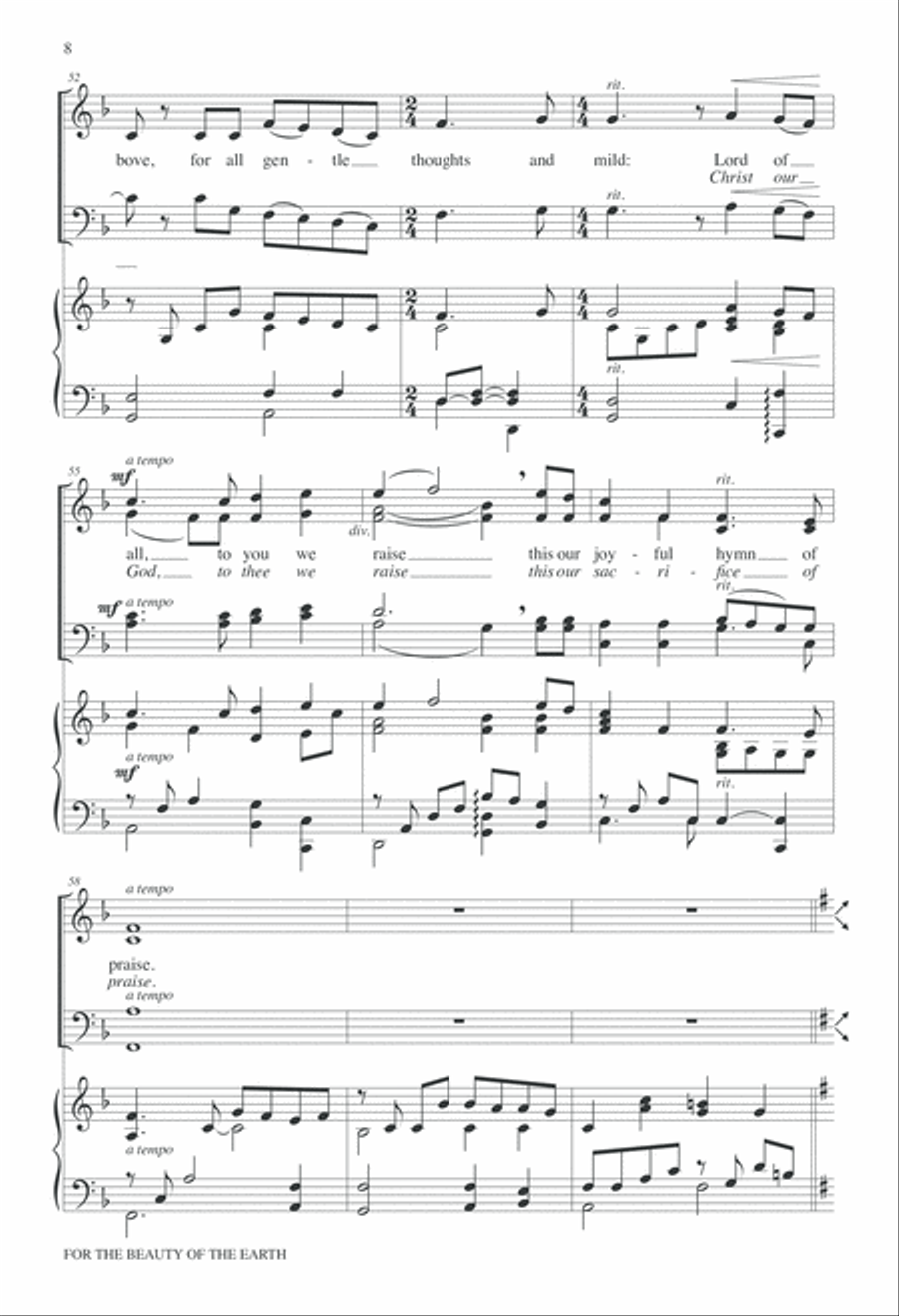 For the Beauty of the Earth 4-Part scores gallery preview page 9
