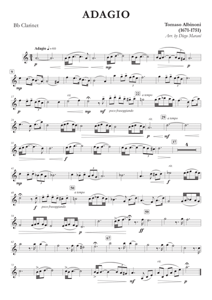Albinoni's Adagio for Clarinet and Piano image number null