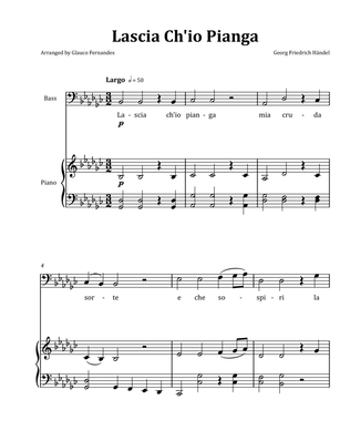 Lascia Ch'io Pianga by Händel - Tenor & Piano in G-flat Major