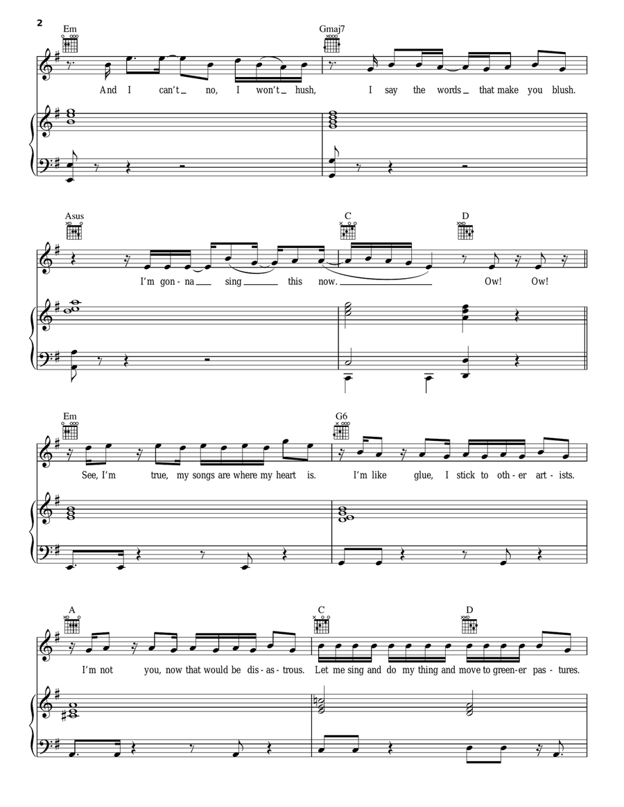 You Need Me, I Don't Need You Acoustic Guitar scores gallery preview page 2