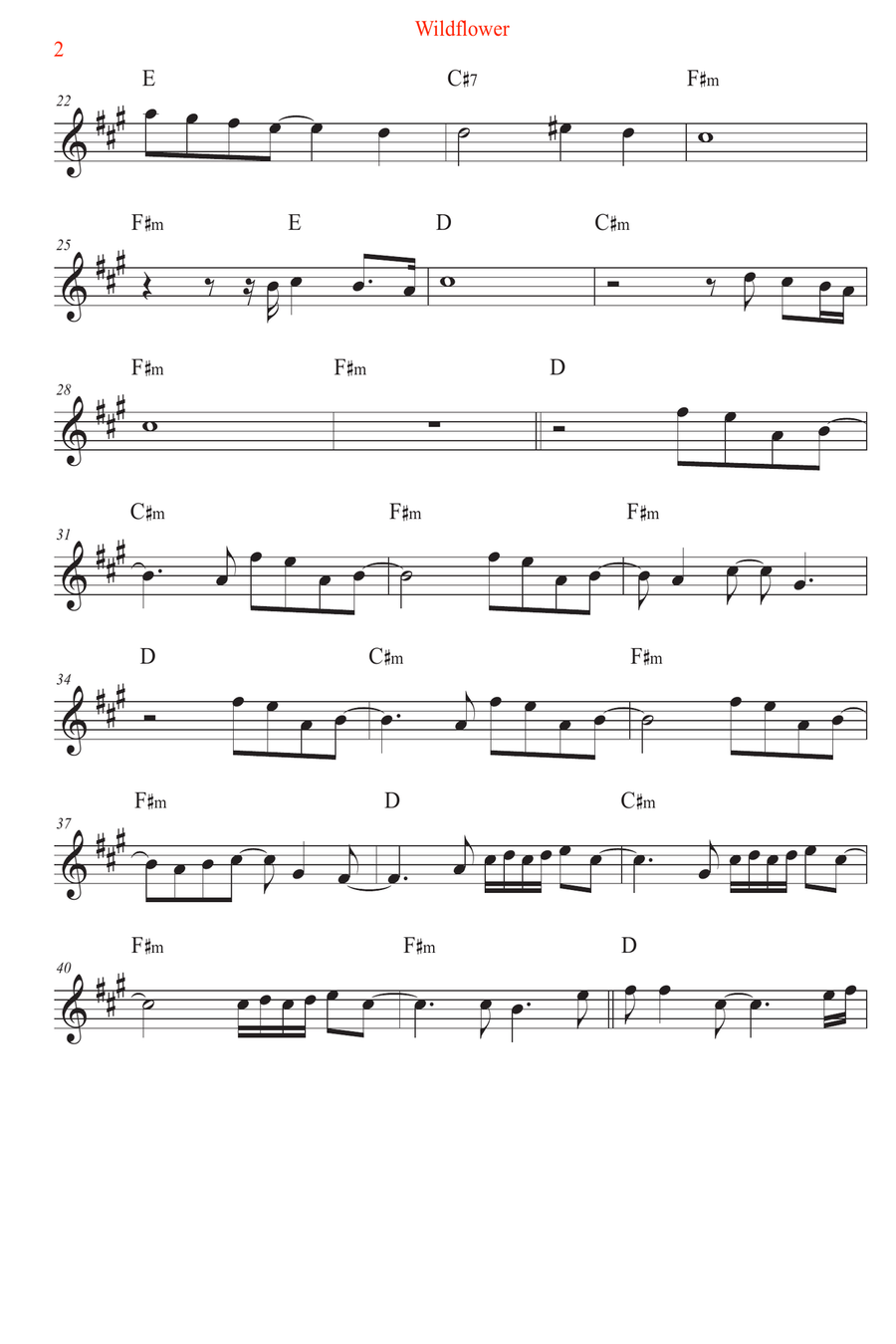 Wildflower Flute Solo scores gallery preview page 2