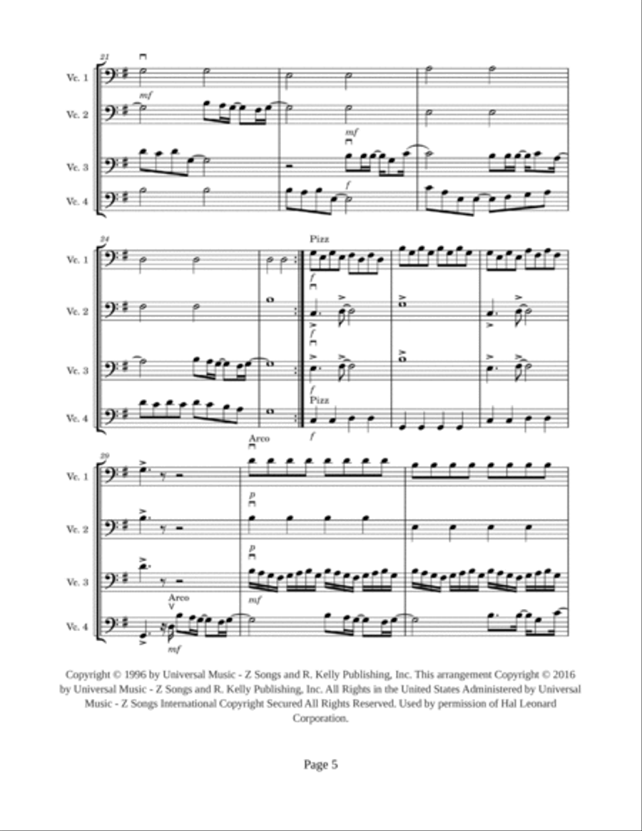 You Are Not Alone String Quartet scores gallery preview page 5