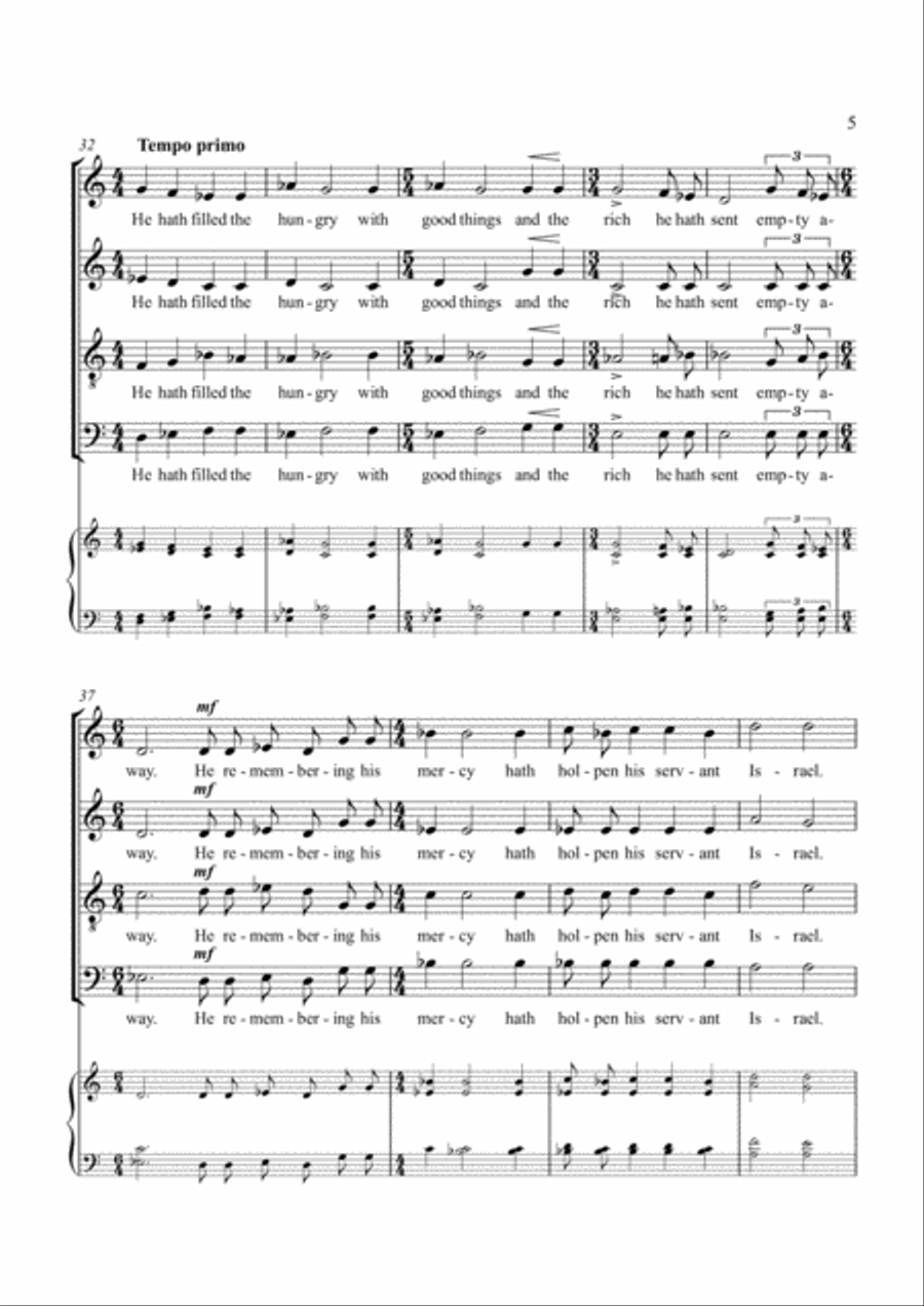 Magnificat and Nunc Dimittis, Op 15 4-Part scores gallery preview page 5