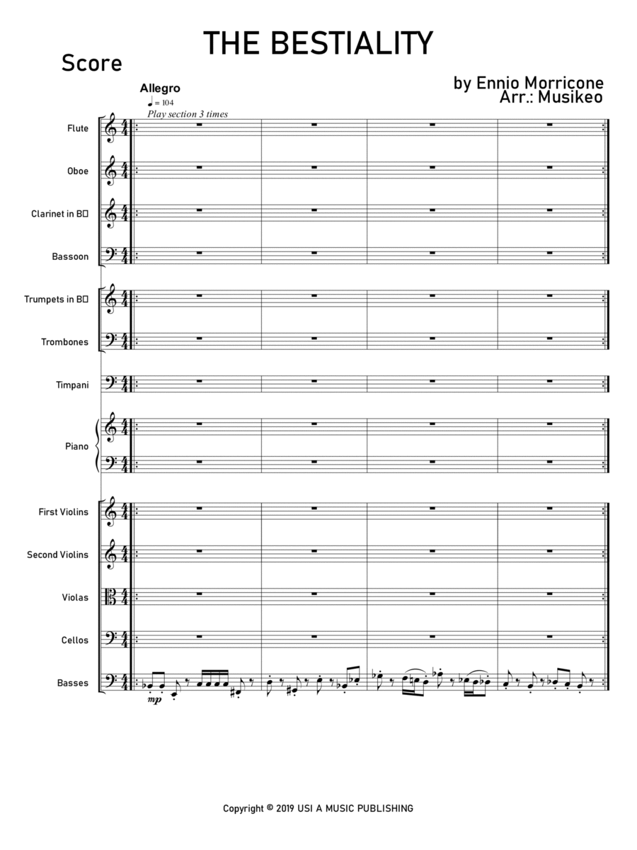 The Bestiality The Bestiality Large Ensemble scores gallery preview page 1