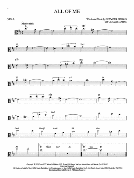 101 Jazz Songs for Viola by Various Viola Solo - Sheet Music