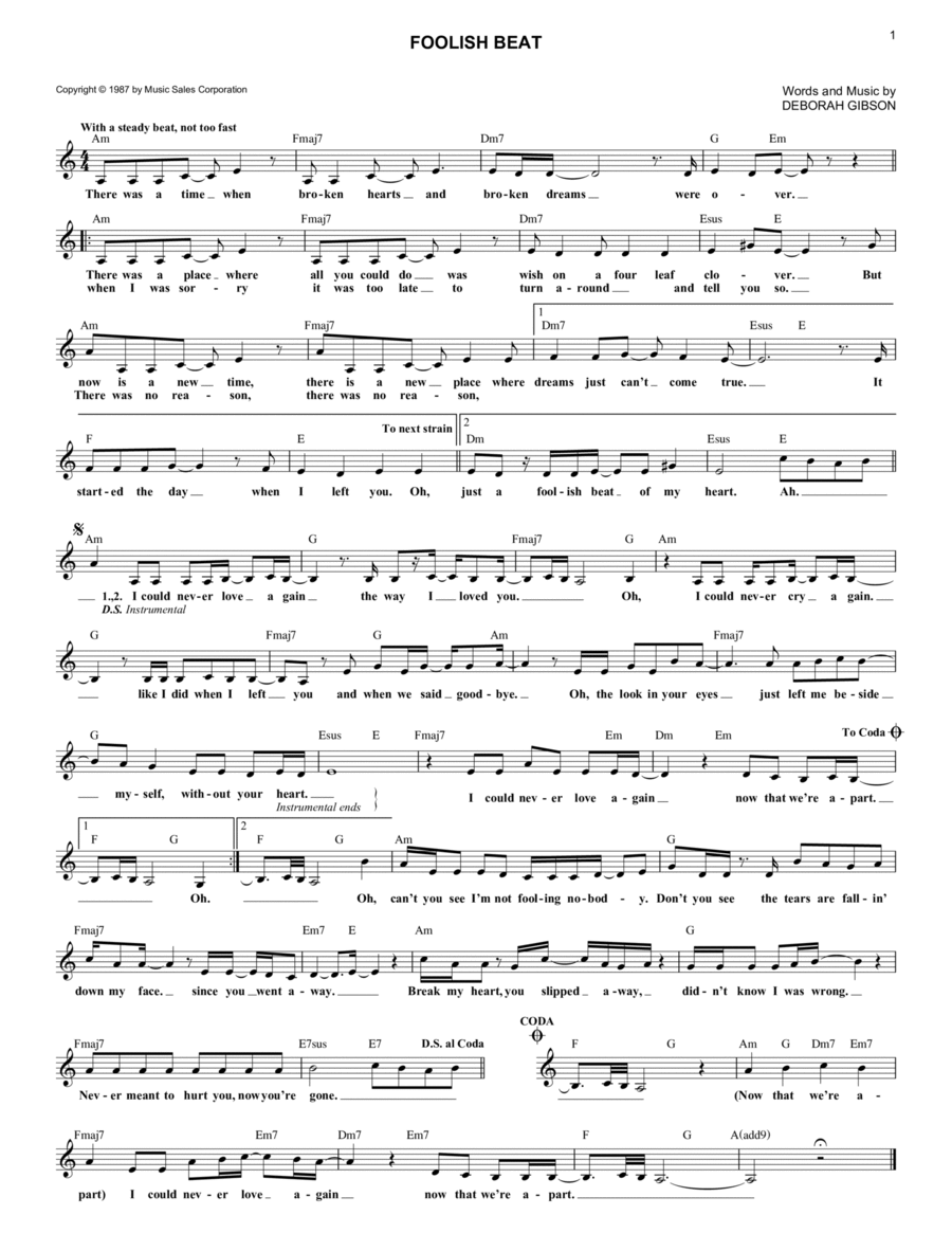 Foolish Beat Foolish Beat Piano scores gallery preview page 1