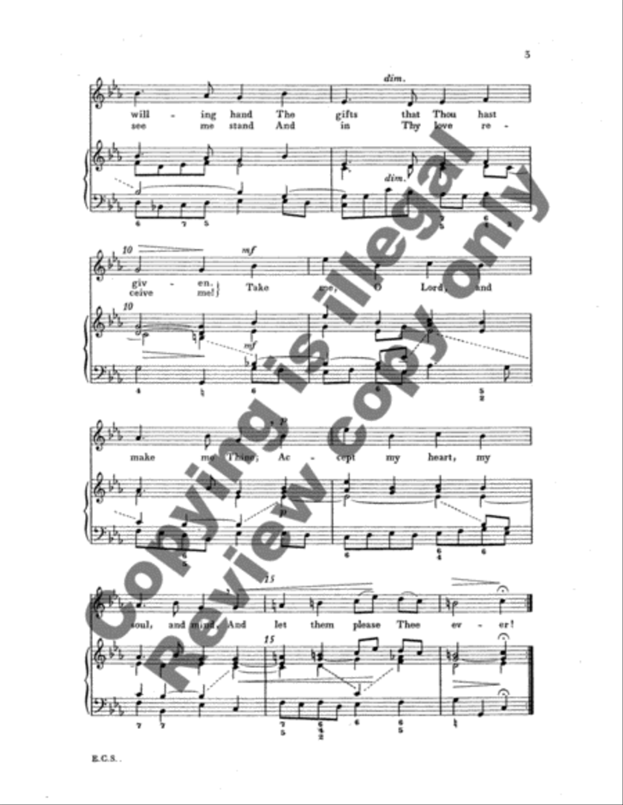 Schemelli Gesangbuch: Five Sacred Songs Unison Choir scores gallery preview page 4