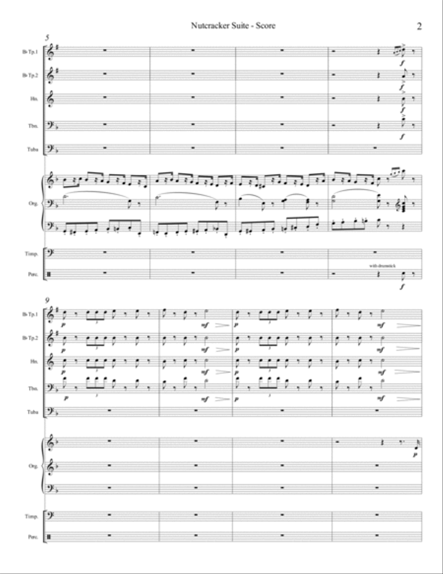 Nutcracker Suite (for Brass Quintet, Organ and Percussion) Brass Ensemble scores gallery preview page 3