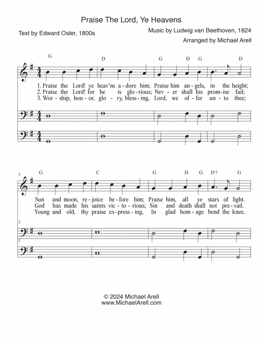 Praise The Lord, Ye Heavens--Organ Minimal Pedals