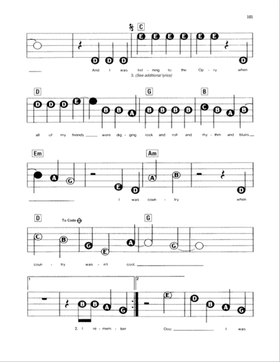 I Was Country When Country Wasn't Cool Electronic Keyboard scores gallery preview page 2
