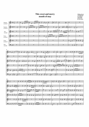 This sweet and merry month of may (arrangement for 6 recorders)