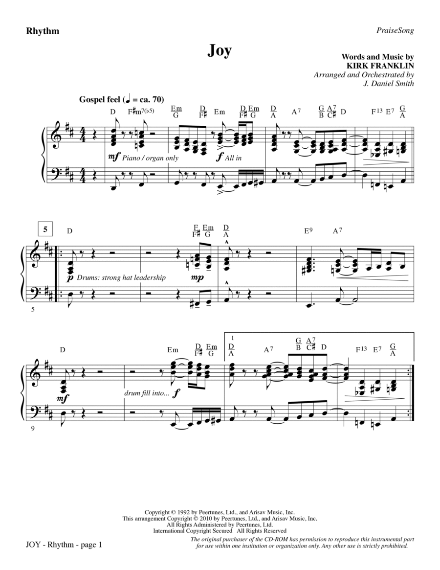 Joy - Rhythm Choir scores gallery preview page 1