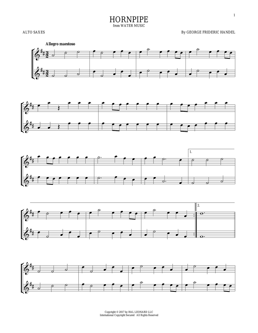 Hornpipe Woodwind Duet scores gallery preview page 1