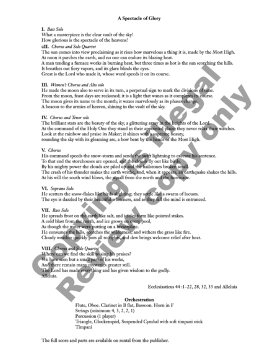 A Spectacle of Glory 4-Part scores gallery preview page 3